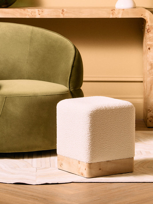 Burl Square Footstool - Industrious Decor