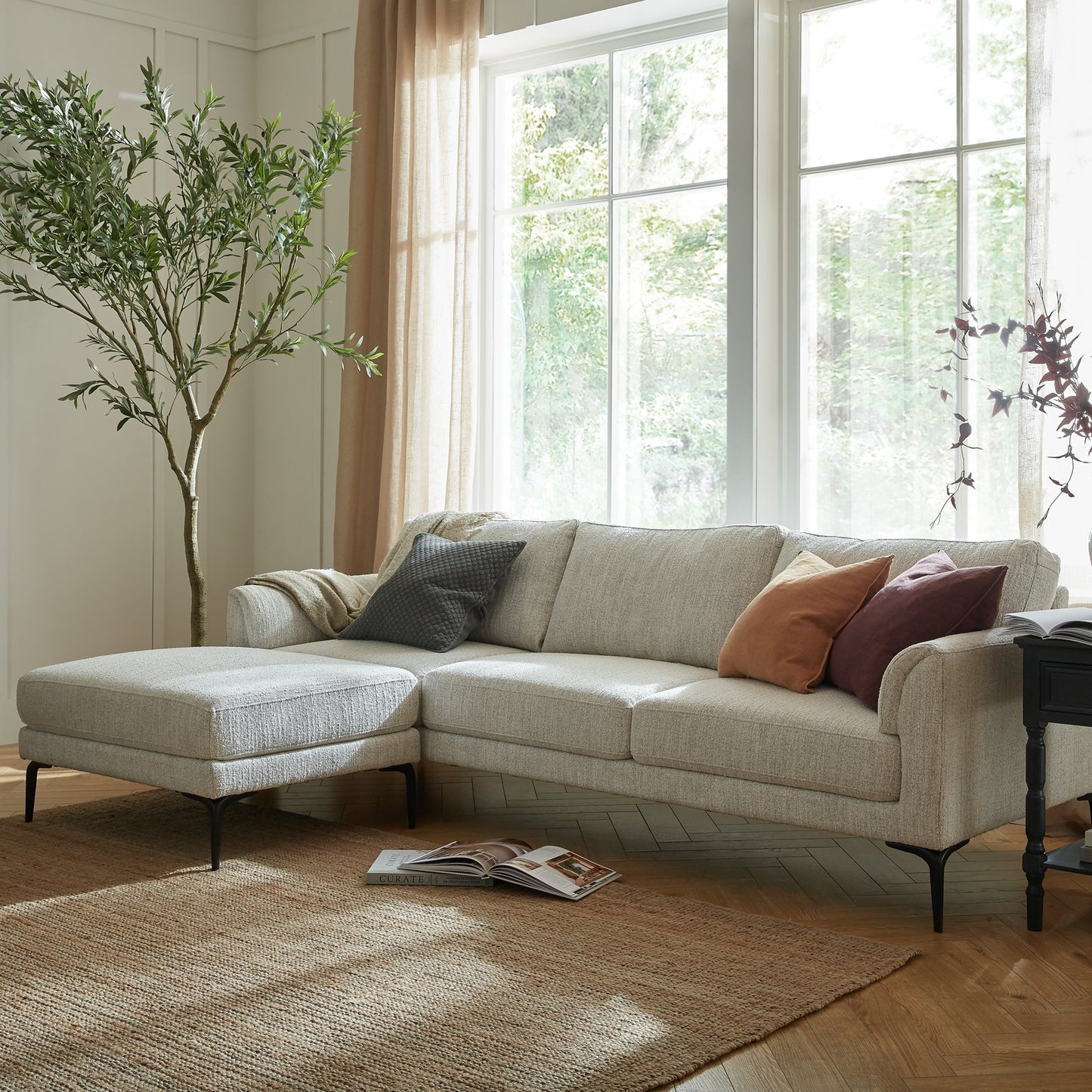 Averly Modern Sofa & Footstool