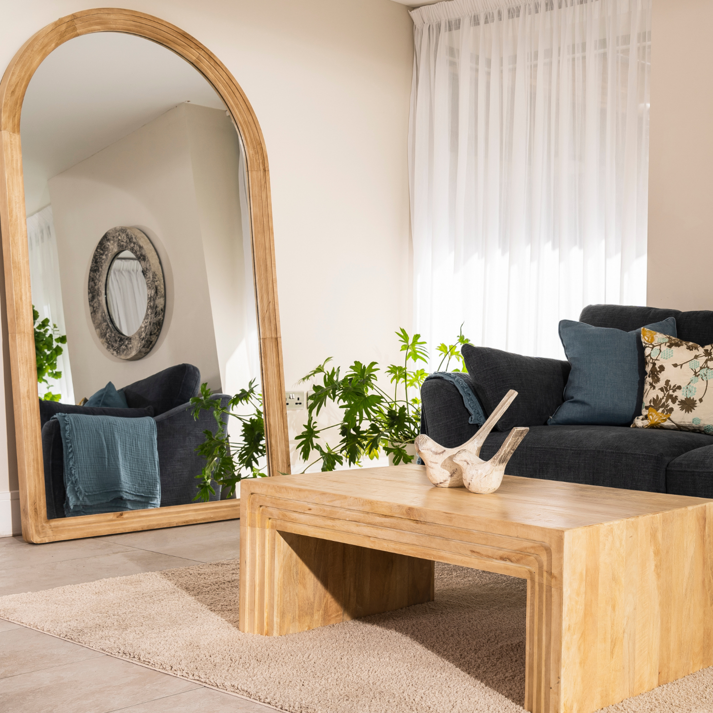 Stepwood Oversized Mirror - Industrious Decor