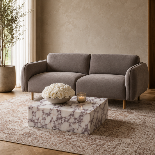Calacatta Viola Faux Marble Coffee Table — Rectangle - Industrious Decor