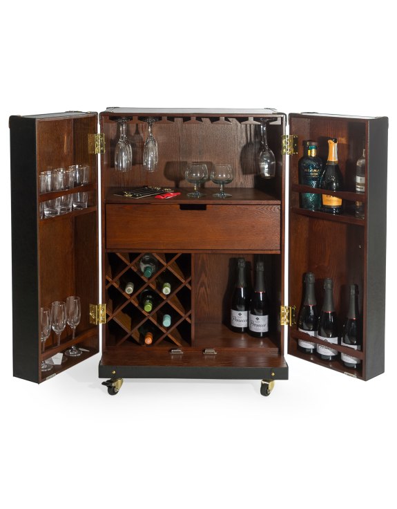 Orient Leather Bar Cabinet