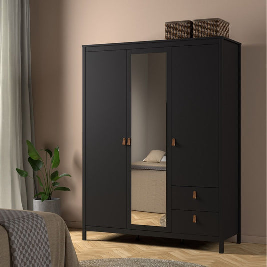 Yarwood Wardrobe with Mirror & Drawers - Industrious Decor
