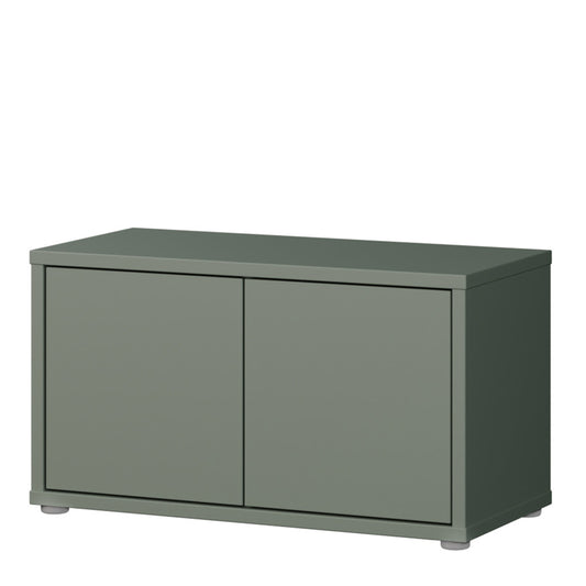 Bloc 2 Door Storage Bench in Sage Green - Industrious Decor