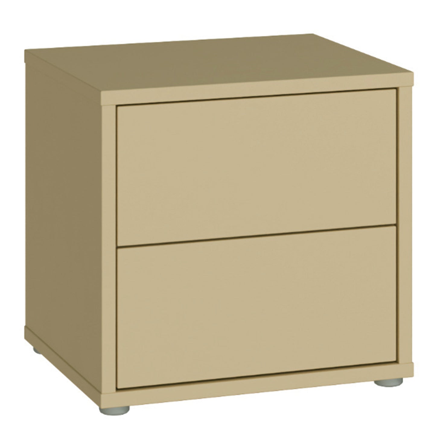 Bloc 2 Drawer Low Bedside Cabinet in Butter Yellow - Industrious Decor