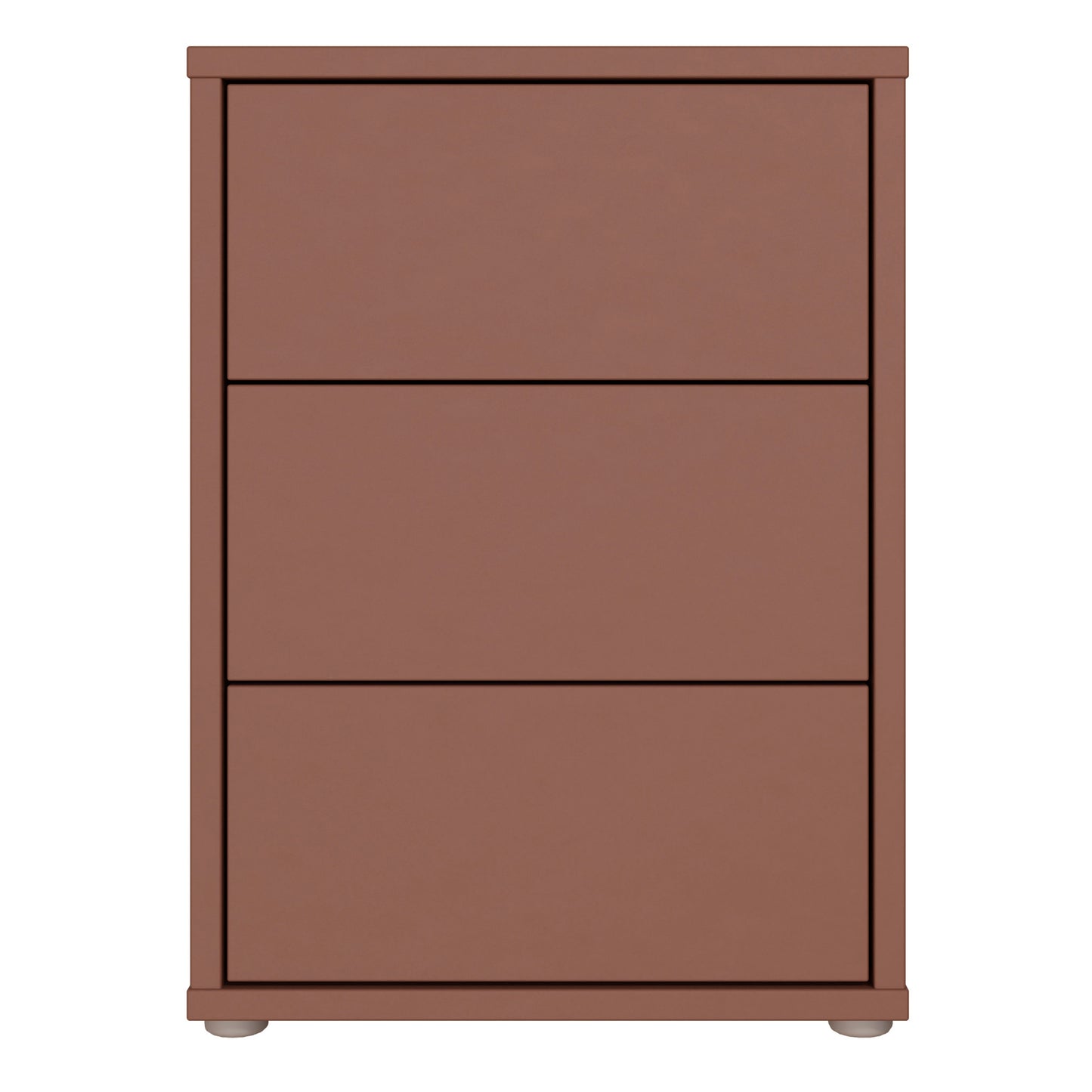 Bloc 3 Drawer Bedside Cabinet in Terracotta - Industrious Decor