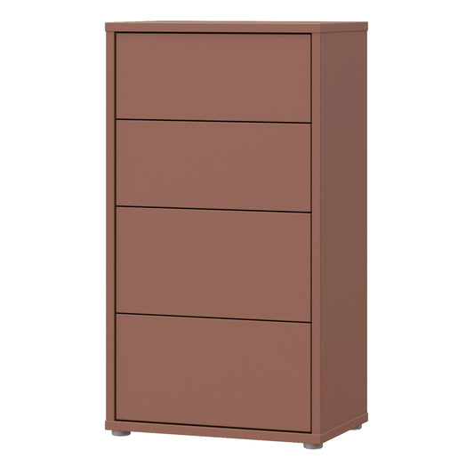 Bloc Tall 4 Drawer Chest in Terracotta - Industrious Decor