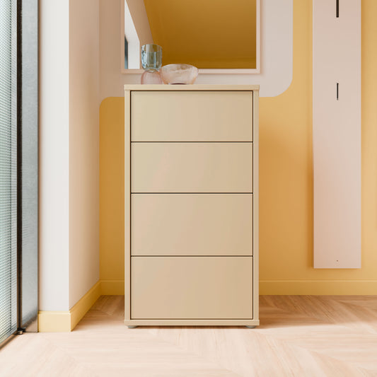 Bloc Tall 4 Drawer Chest in Butter Yellow - Industrious Decor