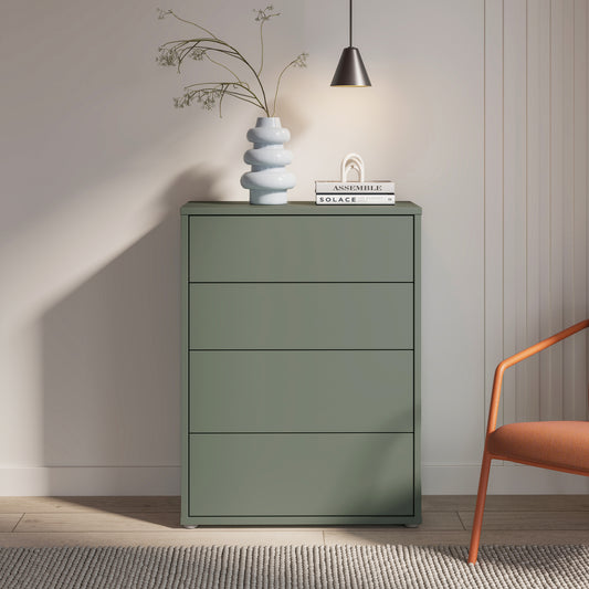 Bloc 4 Drawer Chest in Sage Green - Industrious Decor