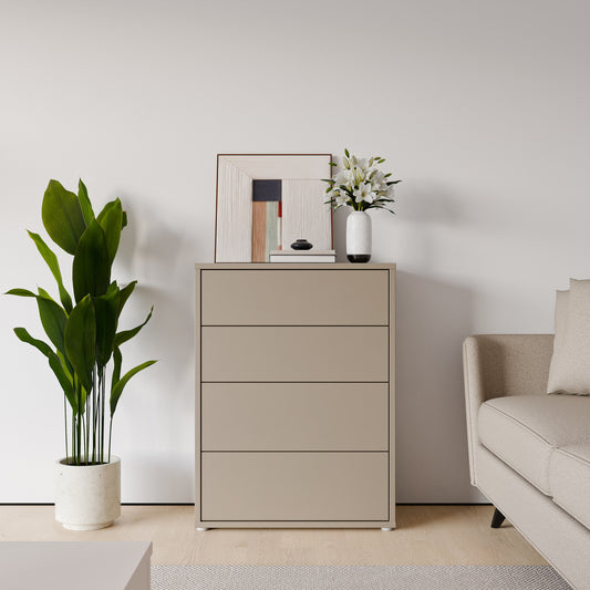 Bloc 4 Drawer Chest in Taupe - Industrious Decor