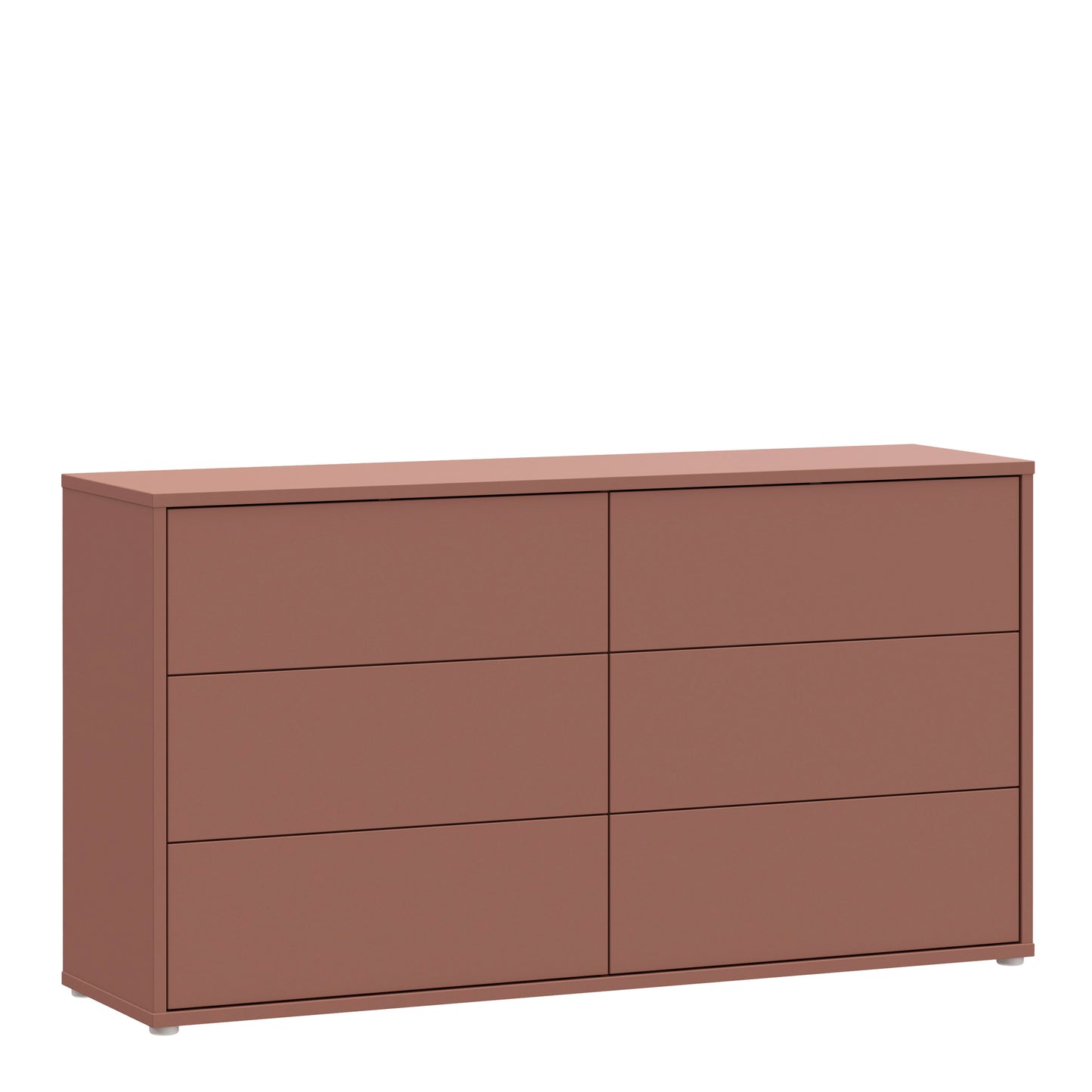 Bloc 6 Drawer Wide Chest in Terracotta - Industrious Decor
