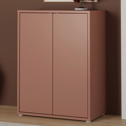 Bloc Tall 2 Door Cupboard in Terracotta - Industrious Decor