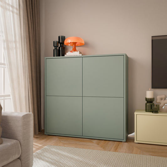 Bloc 4 Door Large Storage Cabinet in Sage Green - Industrious Decor