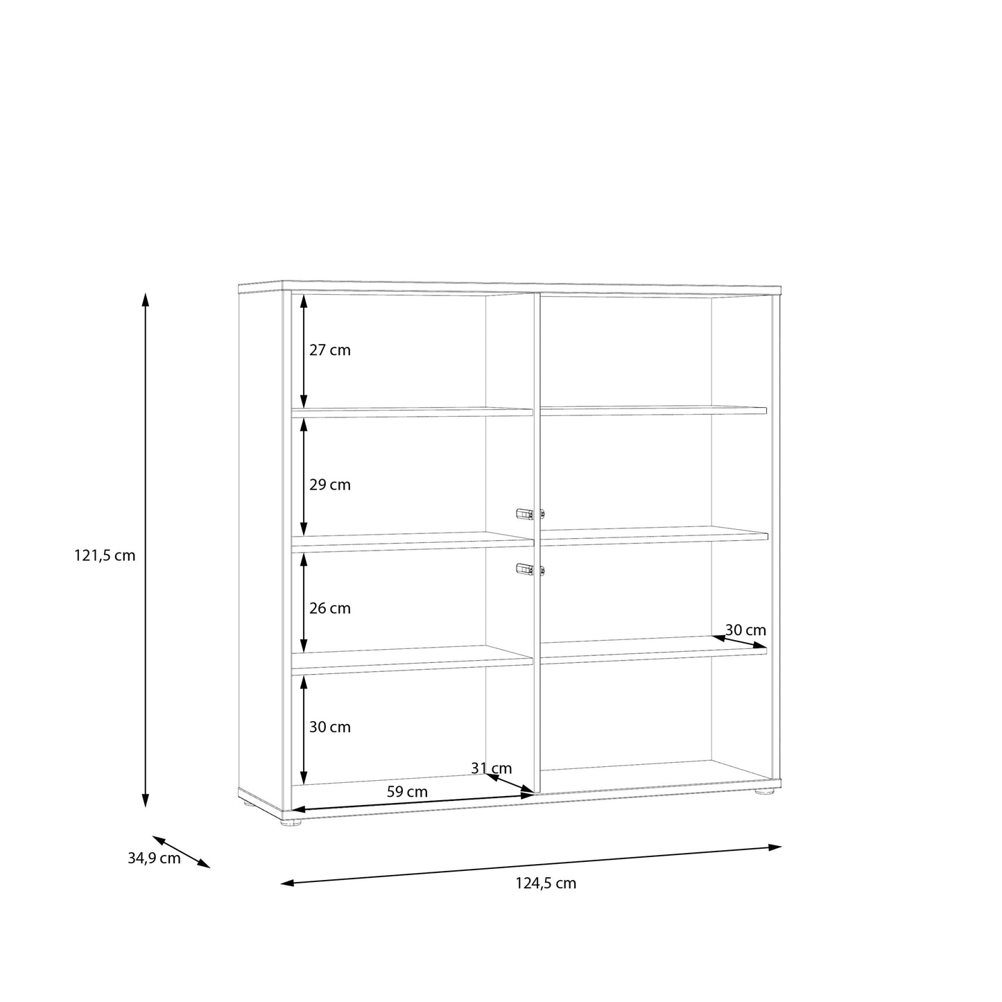 Bloc 4 Door Large Storage Cabinet in Sage Green - Industrious Decor