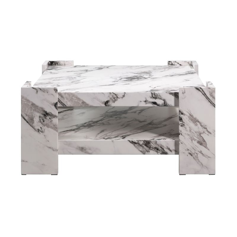 Latzo Luxury Marble Effect Coffee Table - Industrious Decor