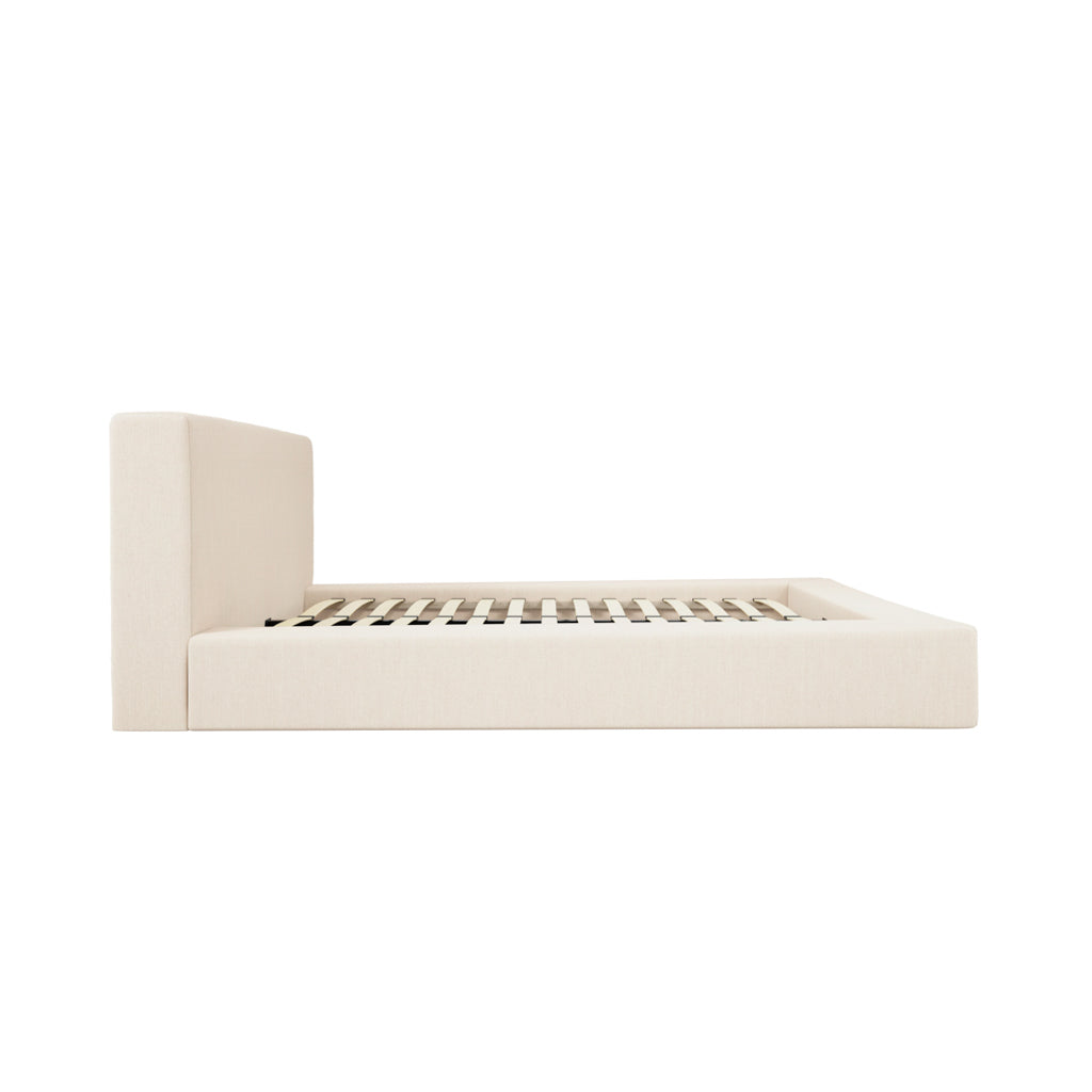 Bowery Double Bed — White Clay Twill - Industrious Decor