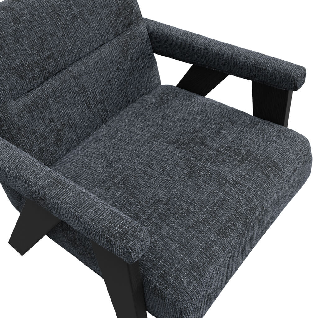 Ryan Accent Chair — Coal & Black - Industrious Decor