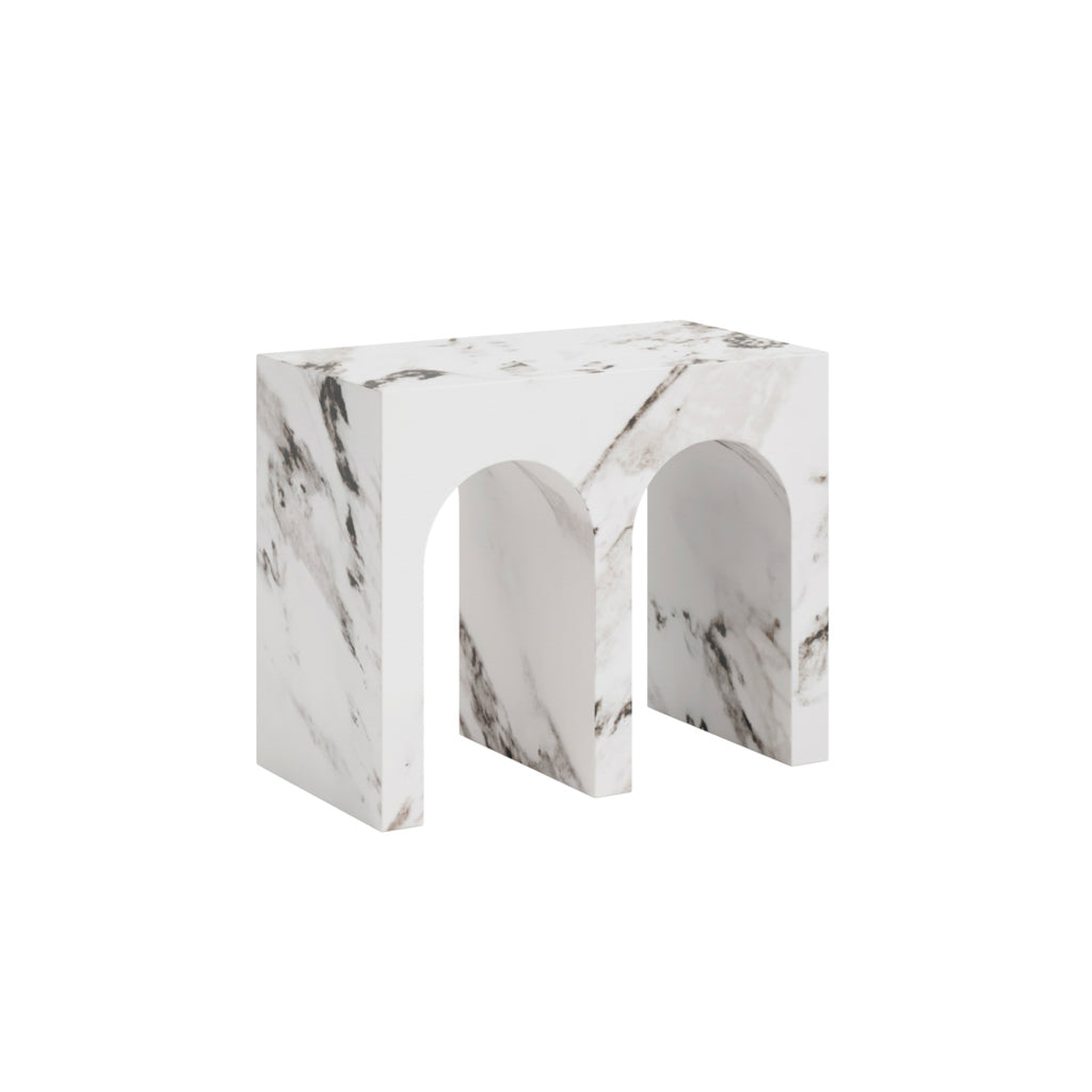 Ponte Large Side Table — Calacatta Dark - Industrious Decor