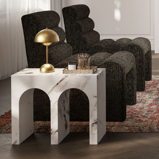 Ponte Large Side Table — Calacatta - Industrious Decor