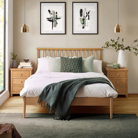 Oxford King Bed Frame — Natural Oak - Industrious Decor