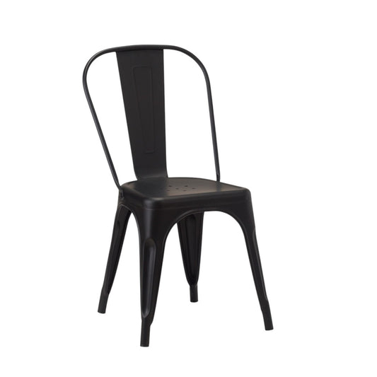 French Bistro Side Chair | 25 RAL Colours | Gun Metal | Matt Black | In Stock Matt Black — In Stock - Industrious Decor