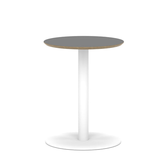 Arlo Round Bistro Table – Disc Base – White Black 600 - Industrious Decor