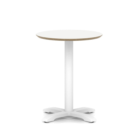Arlo Round Bistro Table – Cross Base – White White 600 - Industrious Decor