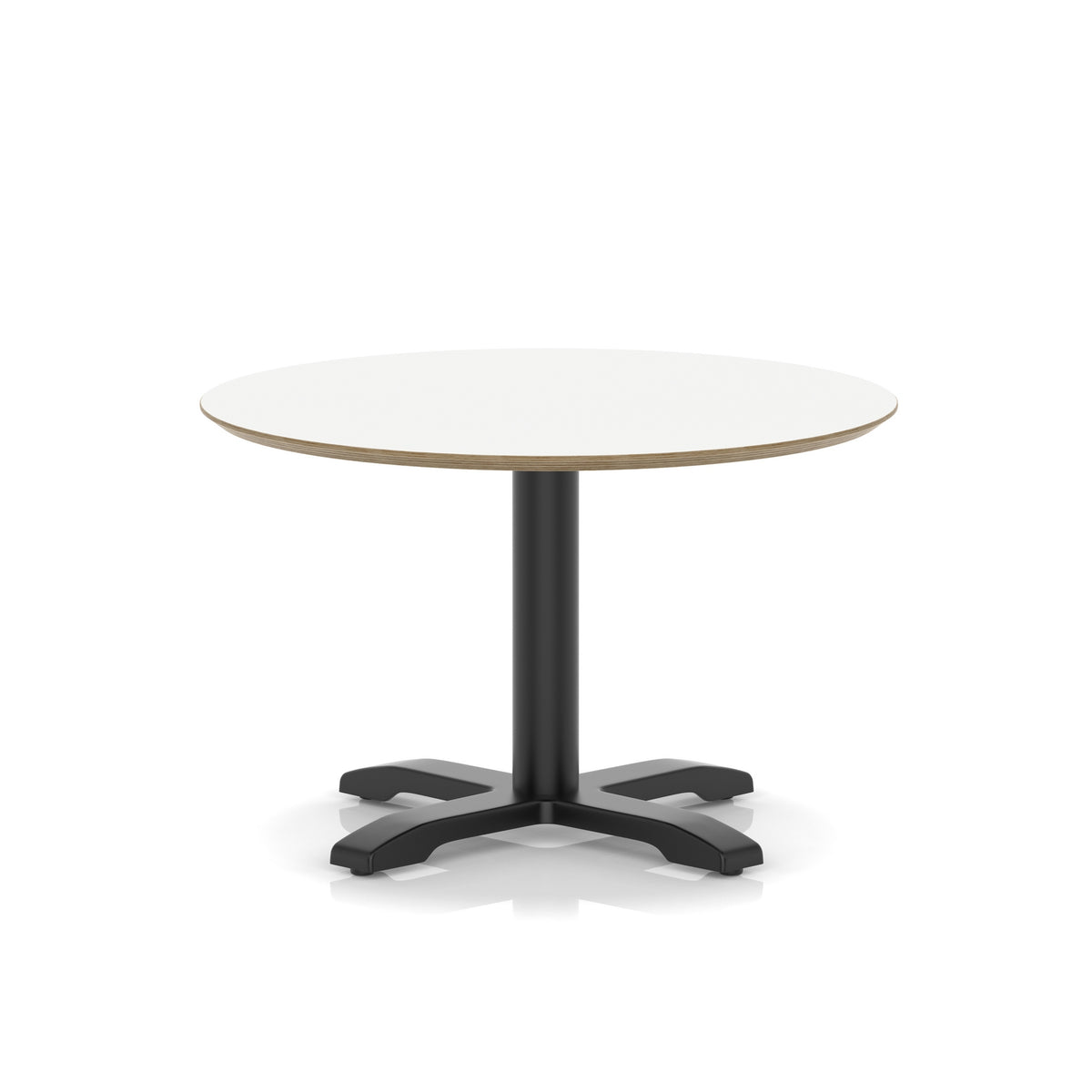 Arlo Round Coffee Table – Cross Base – Black White 800 495 - Industrious Decor