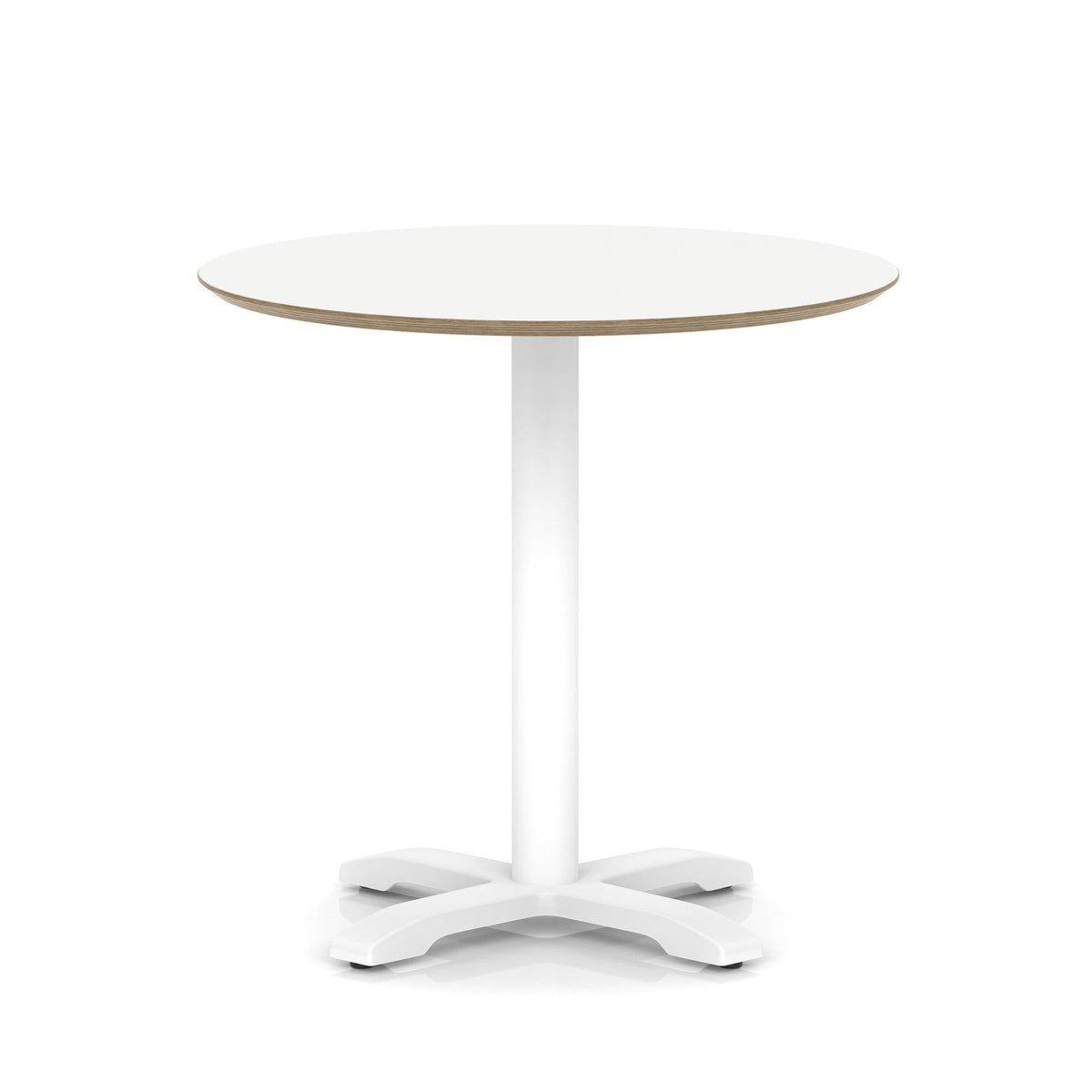 Arlo Round Bistro Table – Cross Base – White White 800 - Industrious Decor