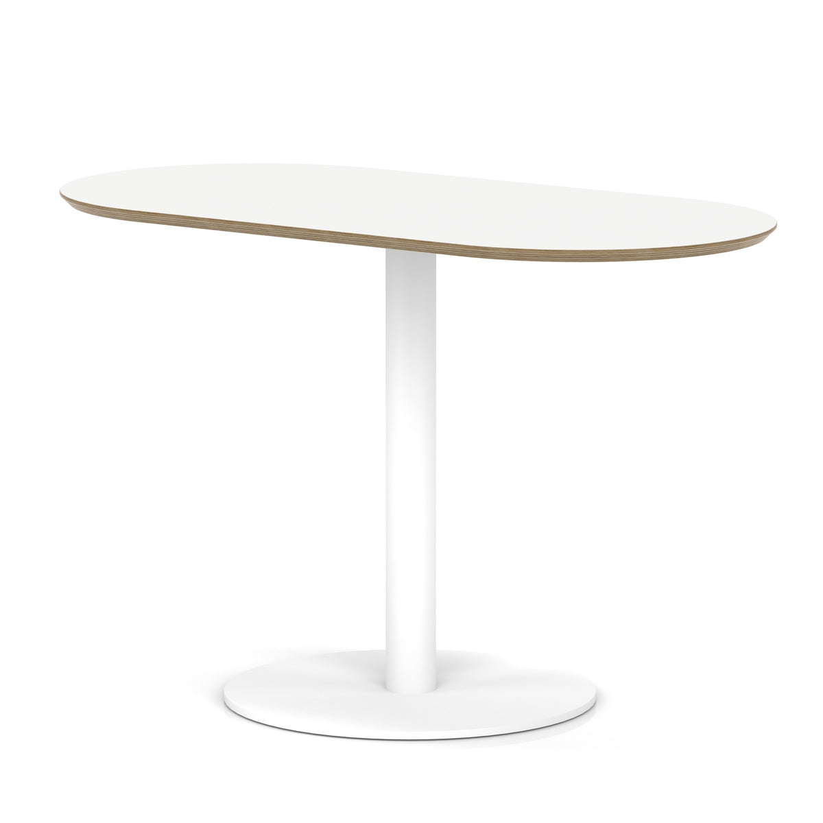 Arlo 1200mm Oblong Bistro Dining Table White Top - White Base - Industrious Decor