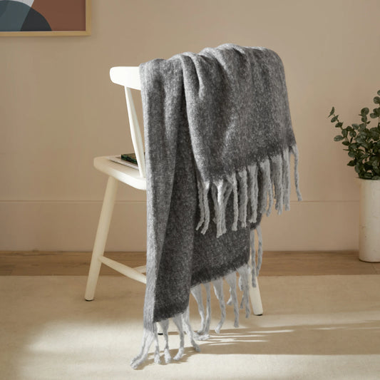 Grey & White Luxe Ombre Throw