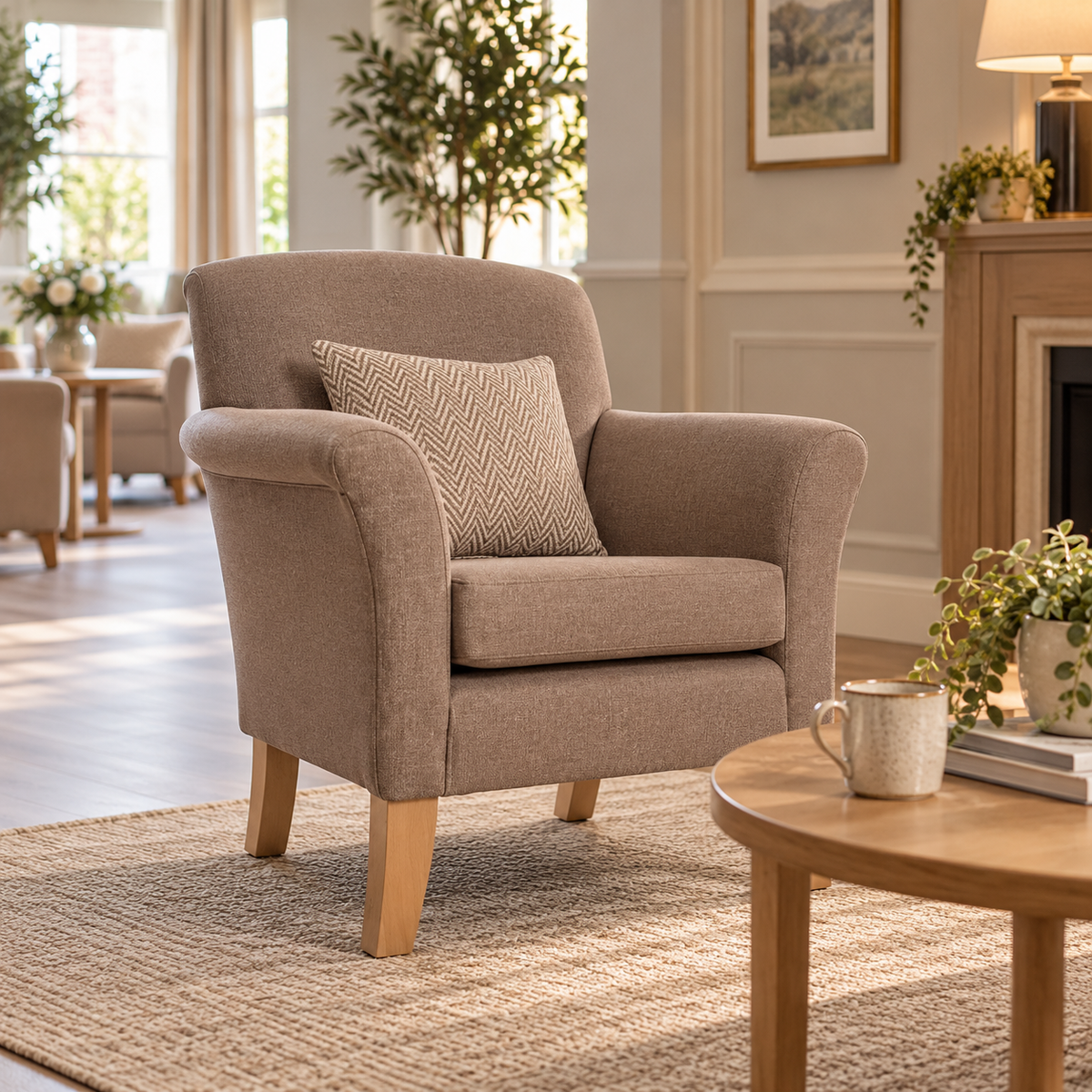 Caversham Upholstered Lounge Chair - Industrious Decor
