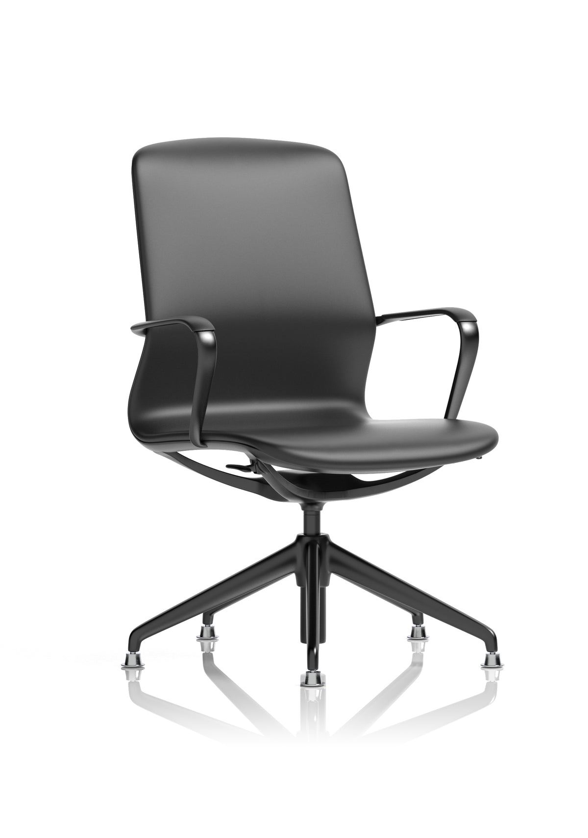 Lucia High Back Executive Office Chair Black With Glides - Industrious Decor