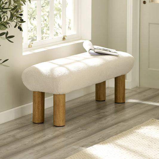 Fresco Boucle Bench - Industrious Decor