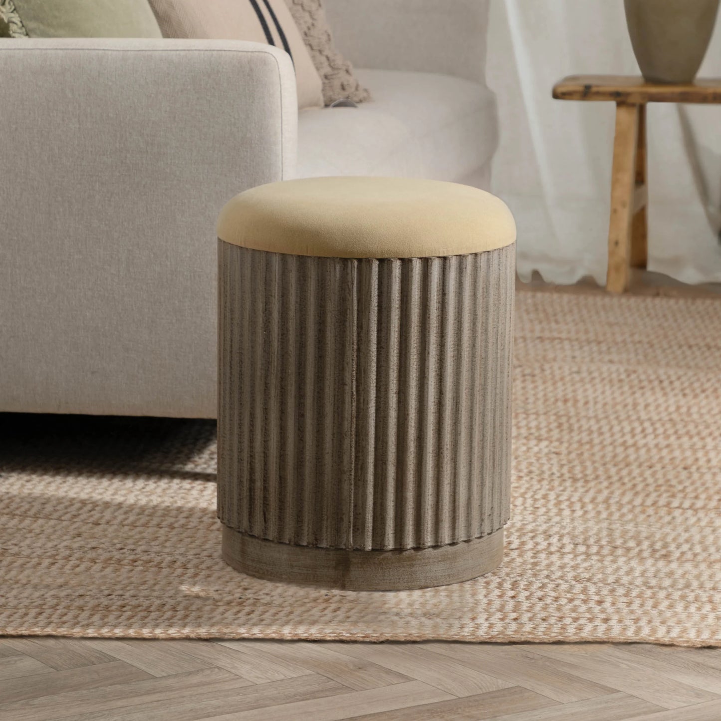 Ribbed Storage Stool
