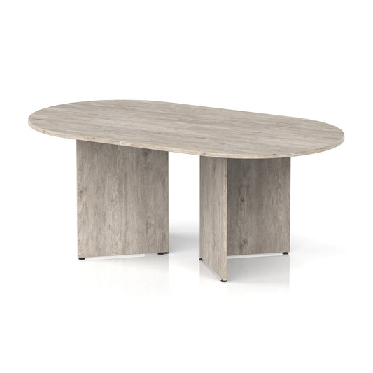 Impulse Arrowhead Leg Boardroom Table Grey Oak 1800 - Industrious Decor