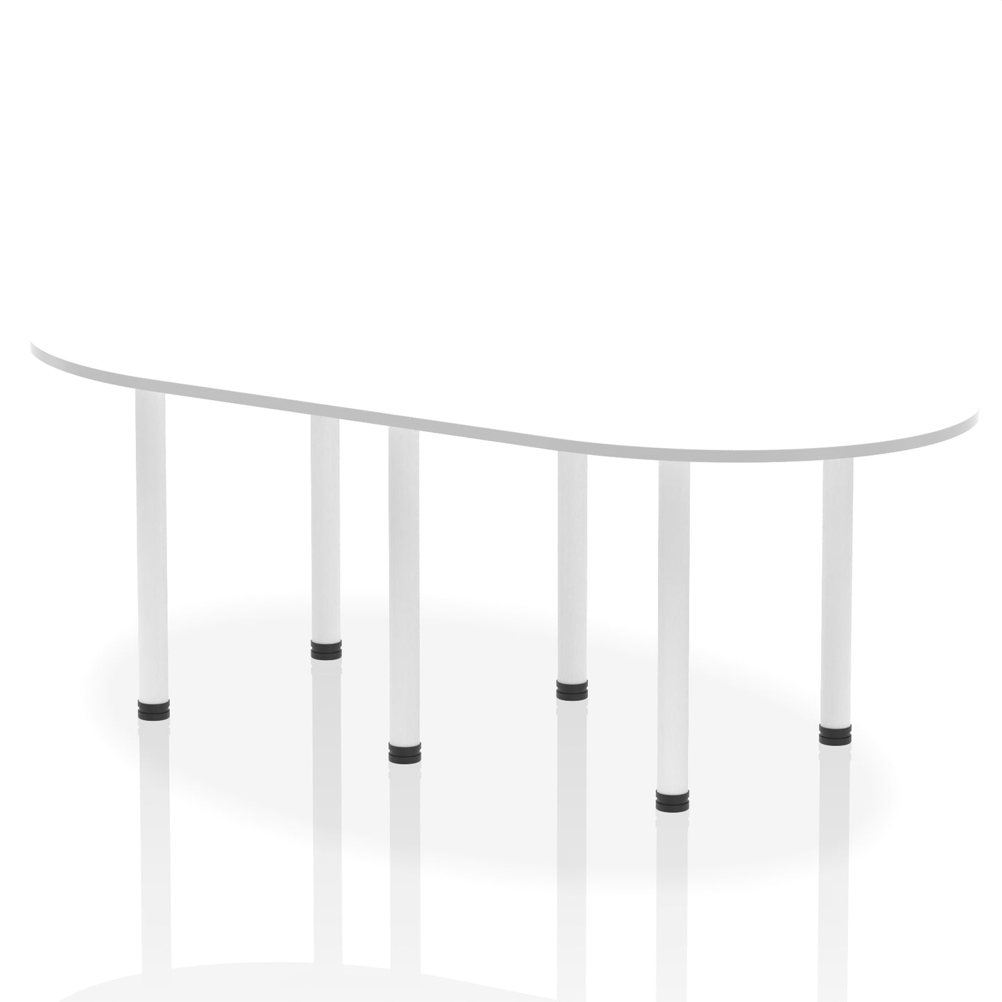 Impulse Boardroom Table With Post Leg White 2400 White - Industrious Decor