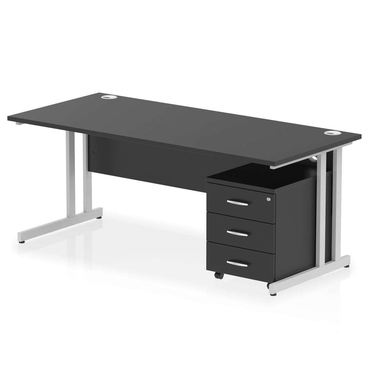 ID Workplace Cantilever Desk with Mobile Pedestal - Industrious Decor