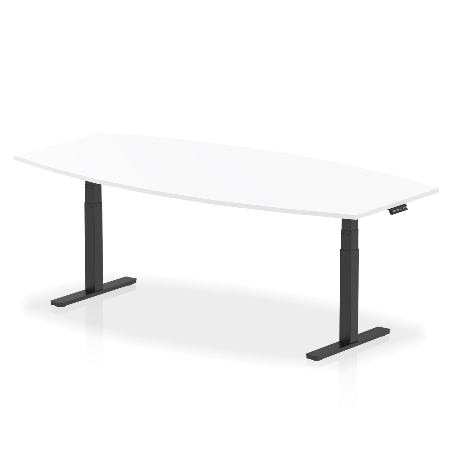 High Gloss Writable Boardroom Table Height Adjustable White 2400 Black - Industrious Decor