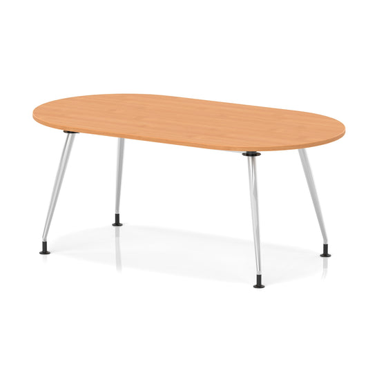 Pinnacle Rectangular Boardroom Table with Silver Frame Beech 1800 - Industrious Decor