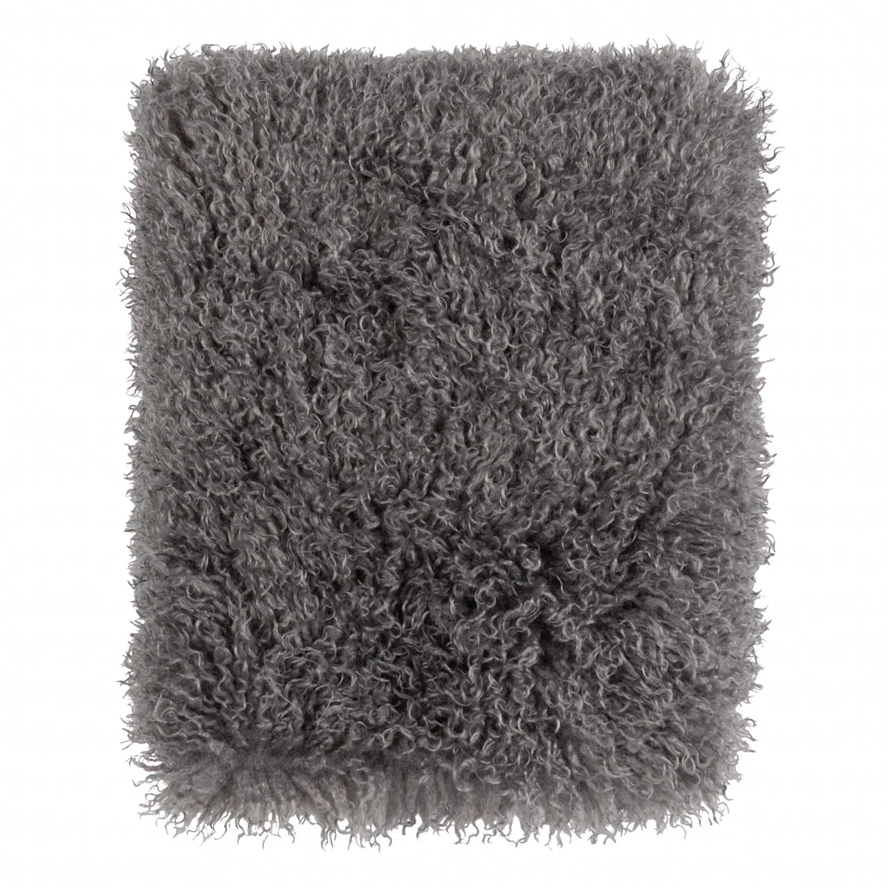 Luxe Slate Grey Faux Fur Throw Blanket