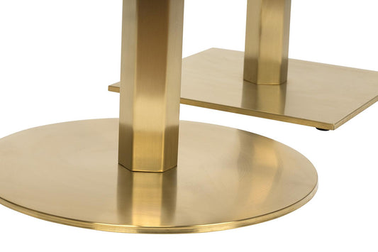 Hex Brass Rectangle Base Coffee & Dining Height - Industrious Decor