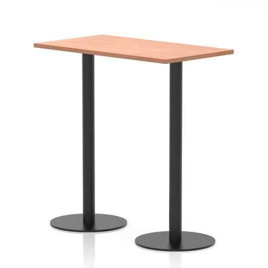 Arlo Slimline Rectangular Poseur Table – Black Base Beech 1200 1145mm - Industrious Decor