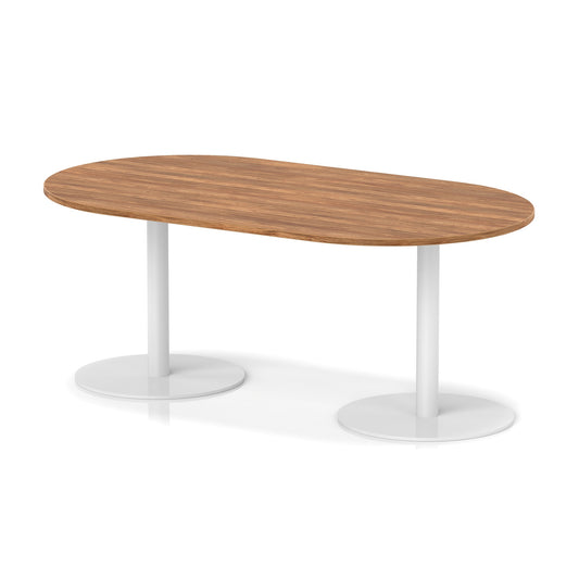 Italia Boardroom Table White Leg Walnut 1800 725mm - Industrious Decor