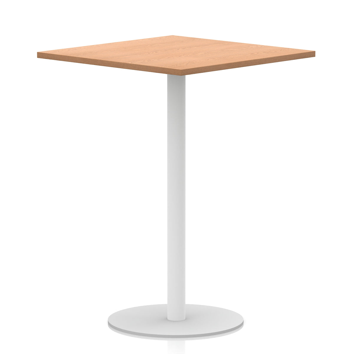 Arlo Square Poseur Table – White Base Oak 1000 1145mm - Industrious Decor