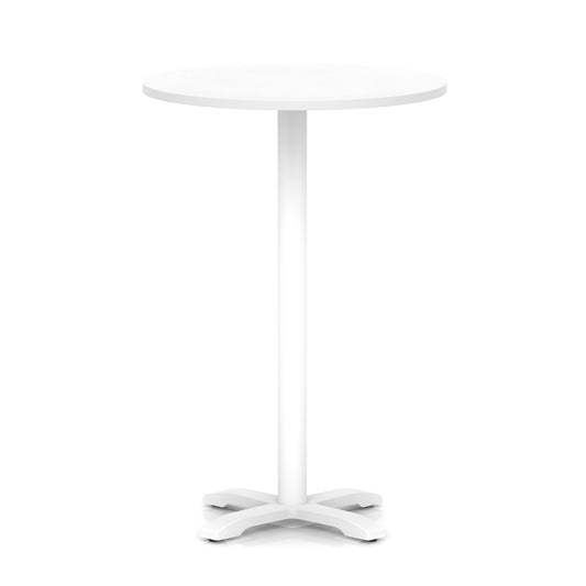 Tavren Round Poseur Table – White Cross Base White 800 1170mm - Industrious Decor