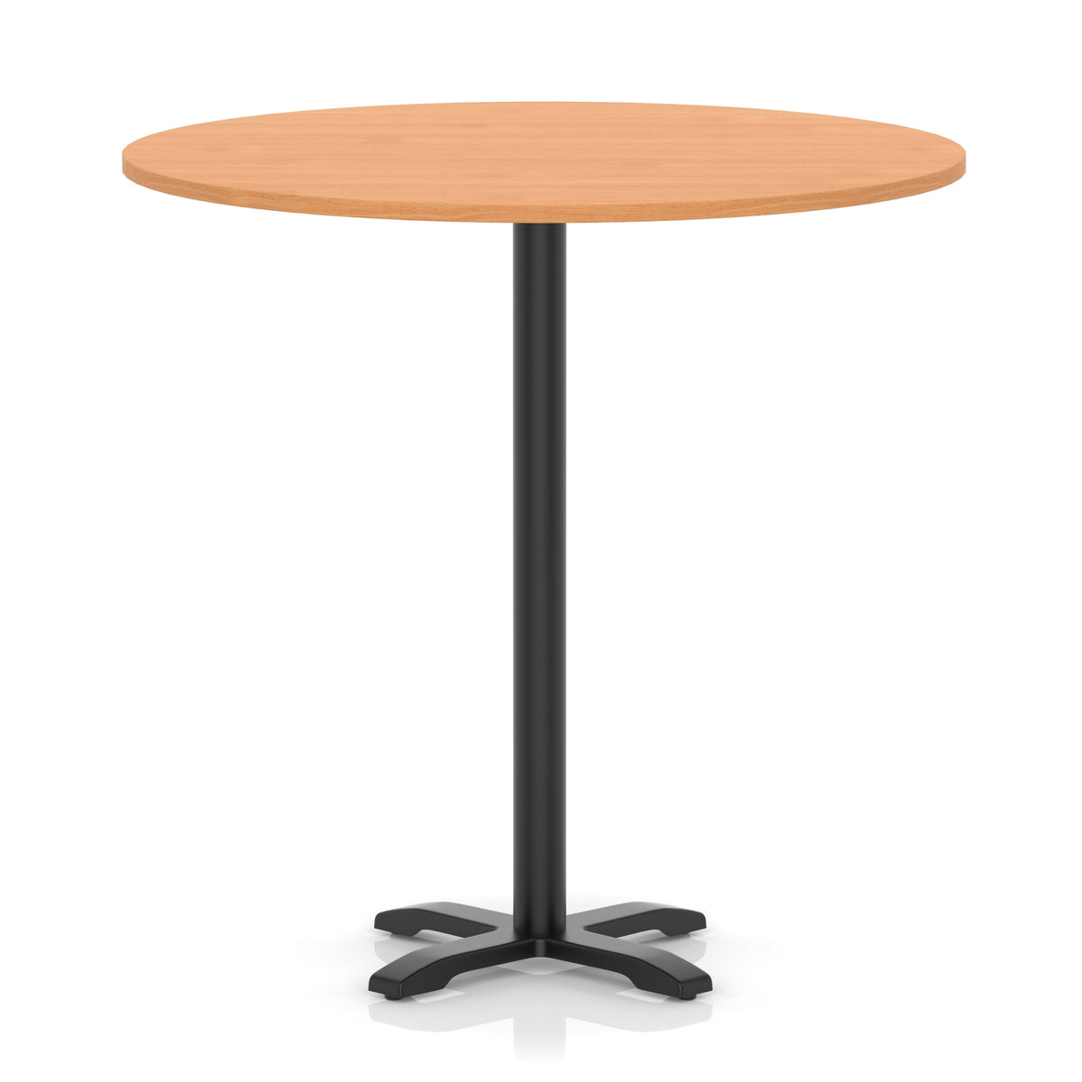 Tavren Round Poseur Table – Black Cross Base Beech 1200 1170mm - Industrious Decor