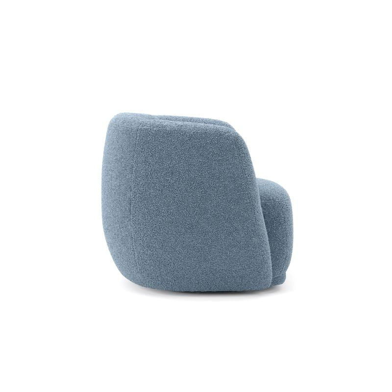 Boo Accent Chair - Soft Blue Boucle Lounge Chair - Industrious Decor