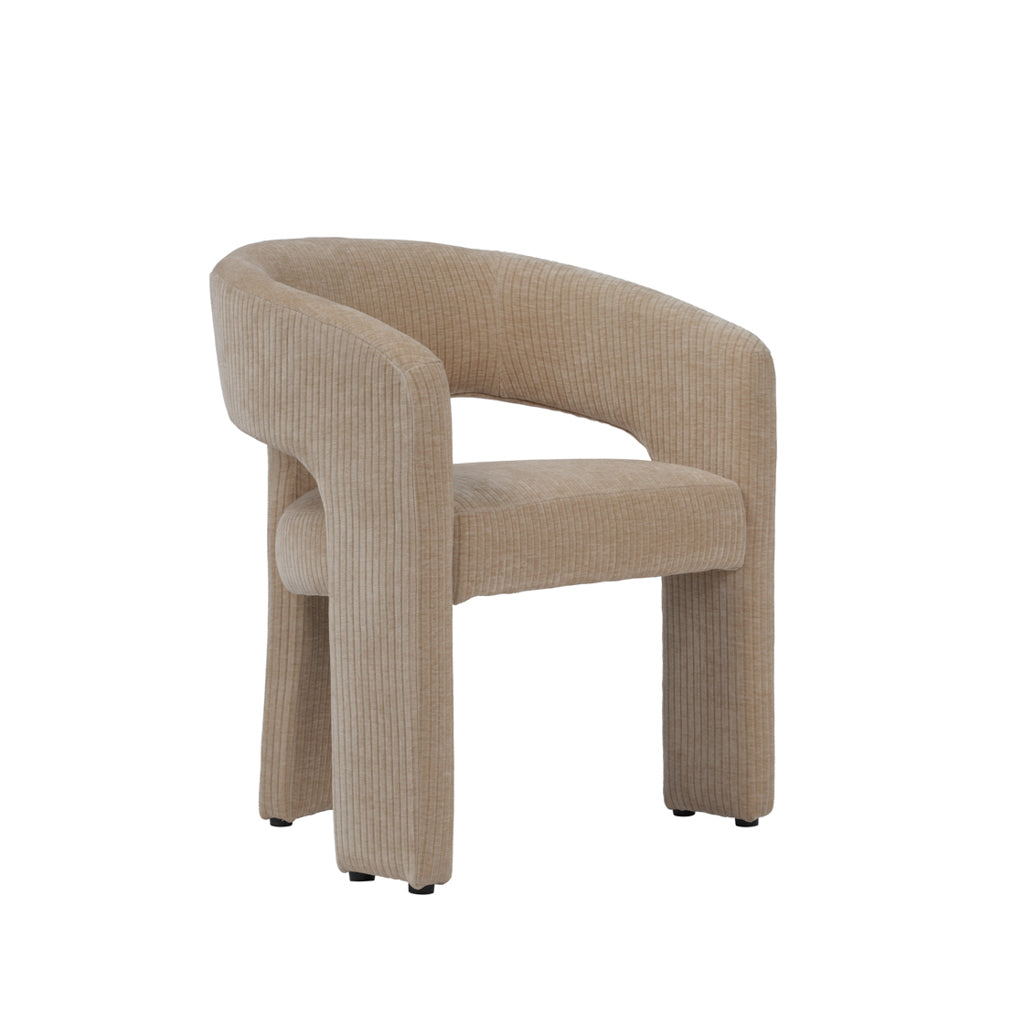 Jess Curve Dining Chair — Corduroy Almond - Industrious Decor