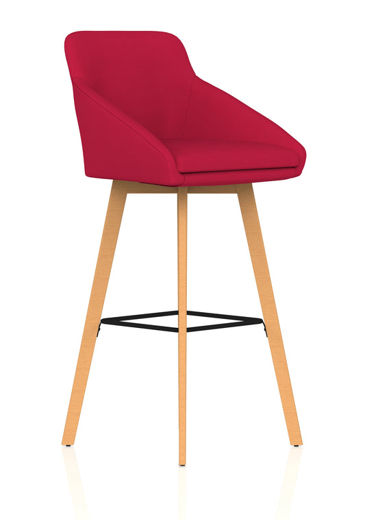 Marden Upholstered High Stool Bespoke Bergamot Cherry - Industrious Decor