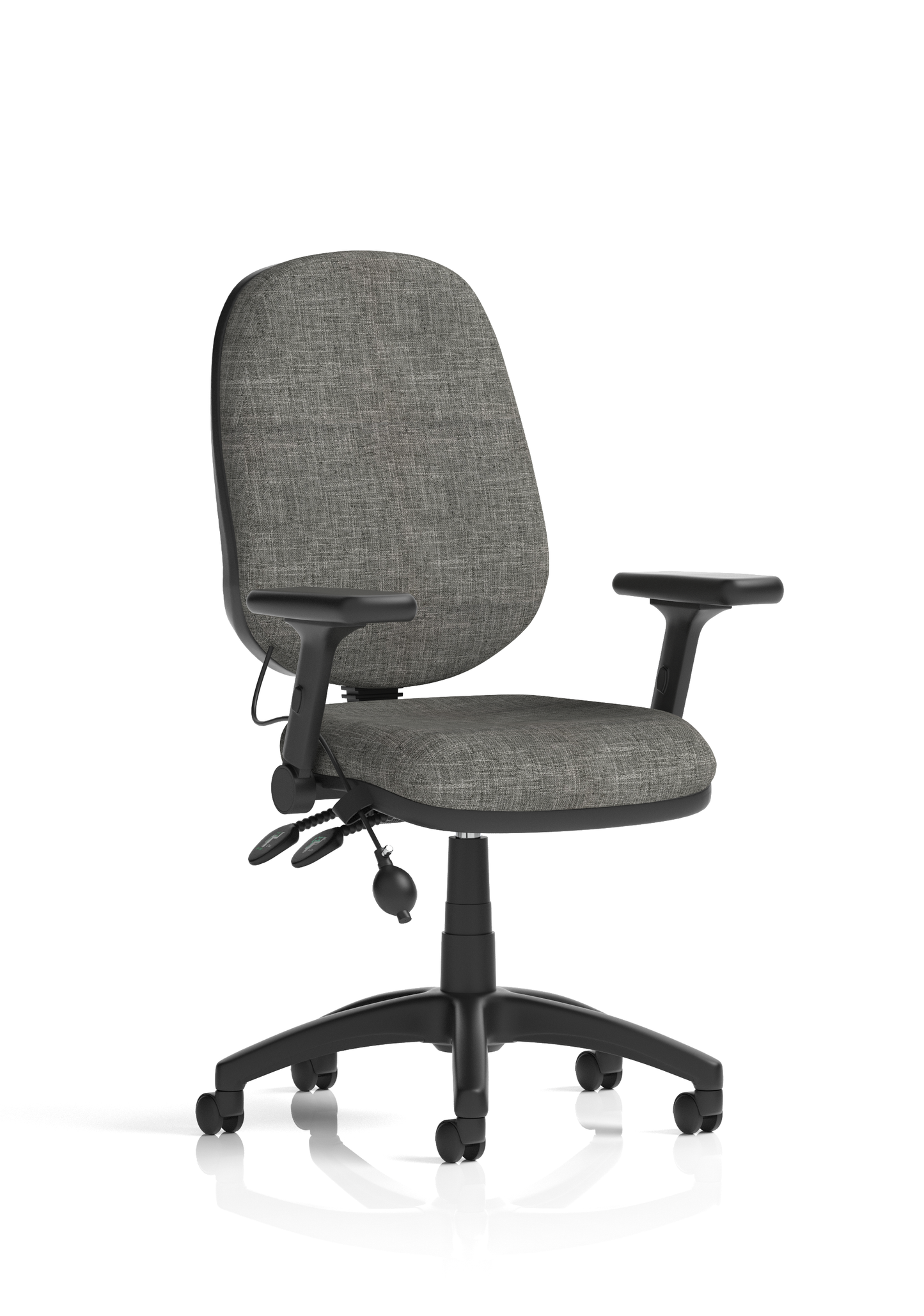 Eclipse Plus II Medium Back Task Operator Office Chair With Pump Lumbar Charcoal With Height Adjustable and Folding Arms - Industrious Decor
